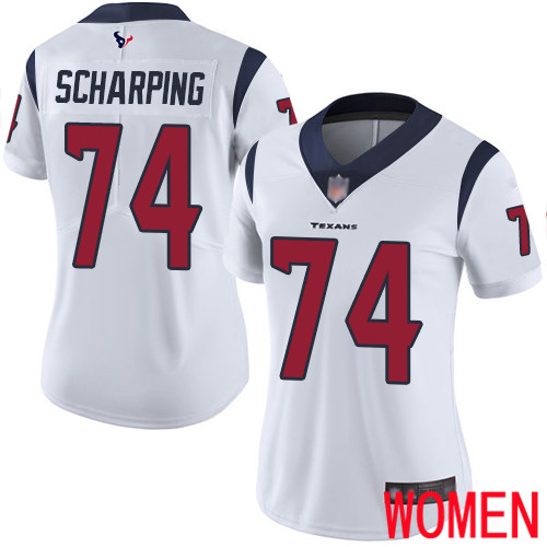 Houston Texans Limited White Women Max Scharping Road Jersey NFL Football #74 Vapor Untouchable